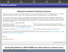 Tablet Screenshot of andoveryouthlacrosse.com